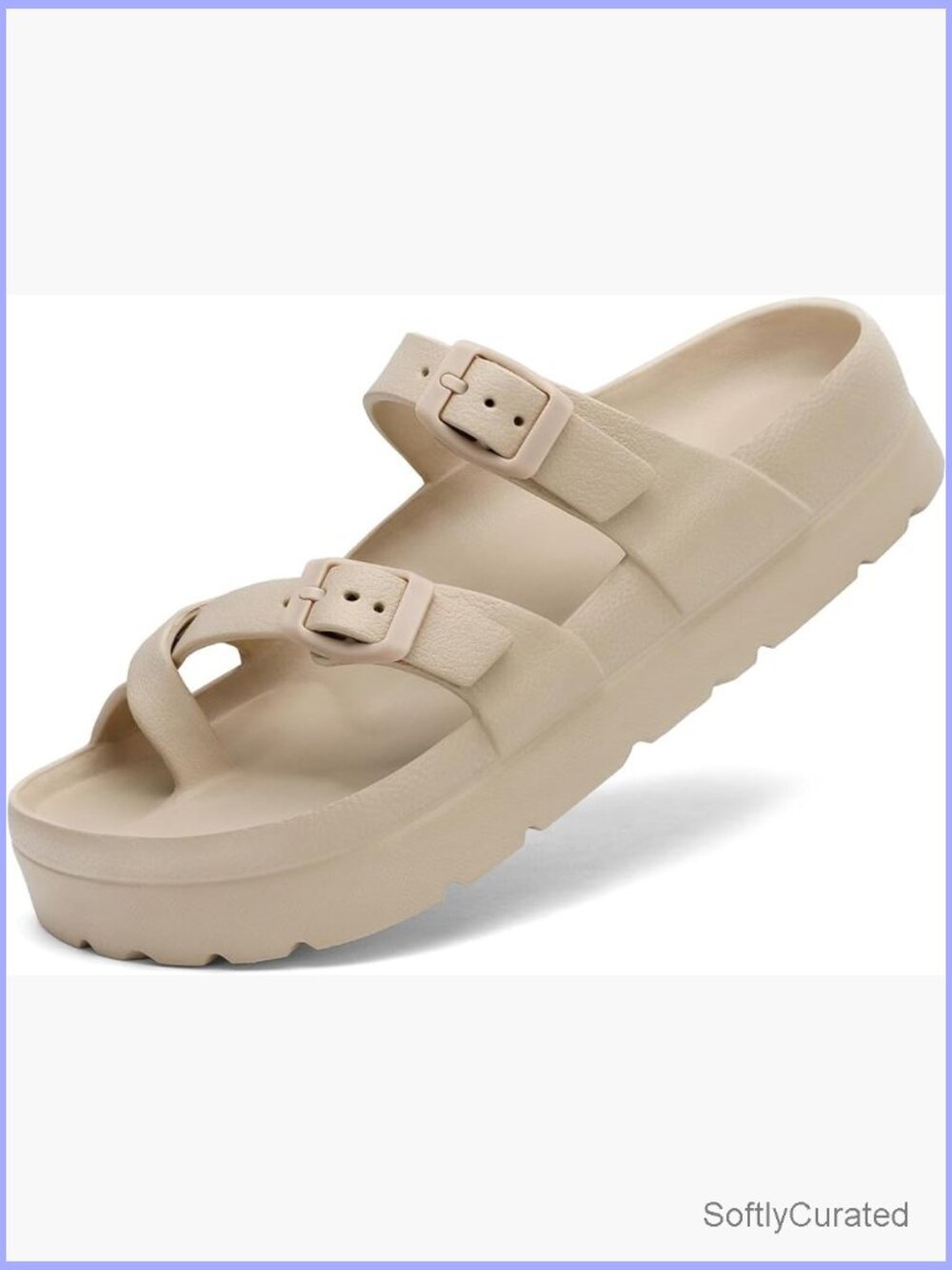 Womens Arch Support Platform Sandals Thick Soles Adjustable Buckle Ultra Cushion